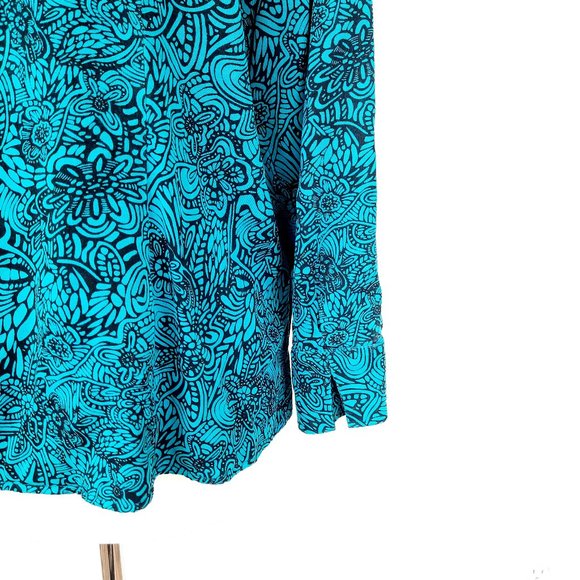 Tianello 90s turquoise button down blouse - excellent condition - Picture 5 of 12
